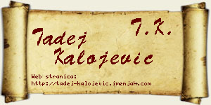 Tadej Kalojević vizit kartica